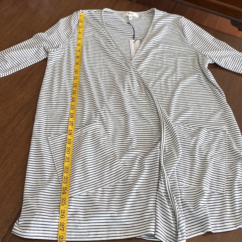 NYTT Striped Open Front Waterfall Cardigan Size Medium NWT - Picture 6 of 6